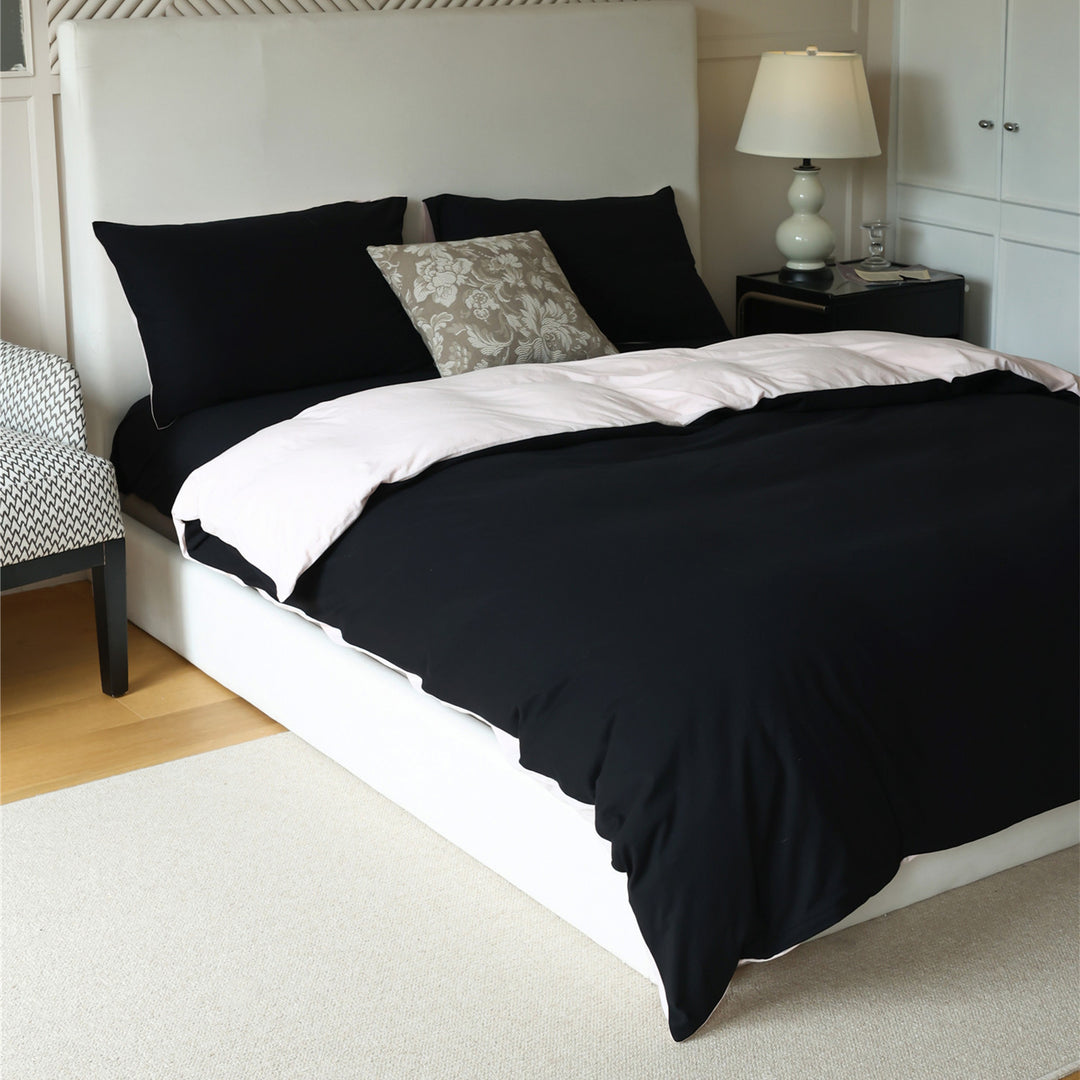 Reversible bedding set made of cotton-linen with skin-friendly, breathable structure