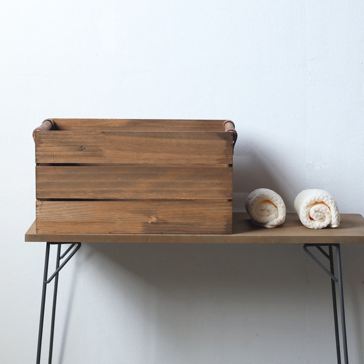 Robust storage basket made of wood Kalsten