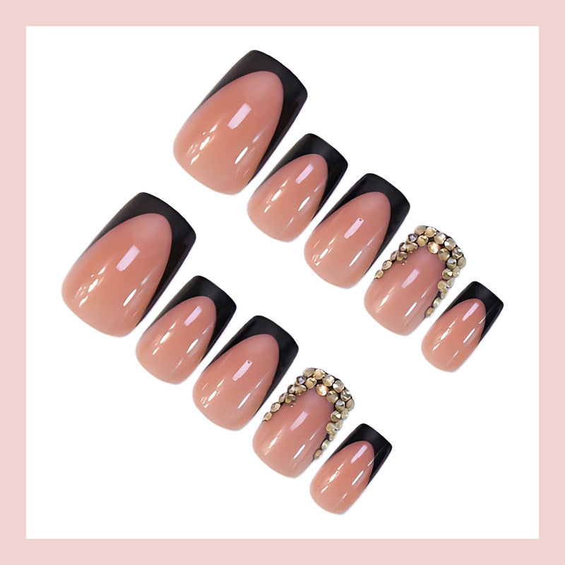 Acrylic nail set with elegant French design and glamorous accents Kalsten