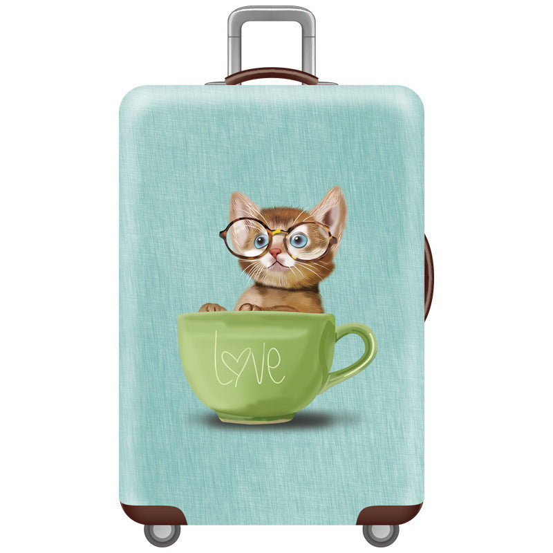 Women's Hard Shell Suitcase with Cute Cat Design Kalsten