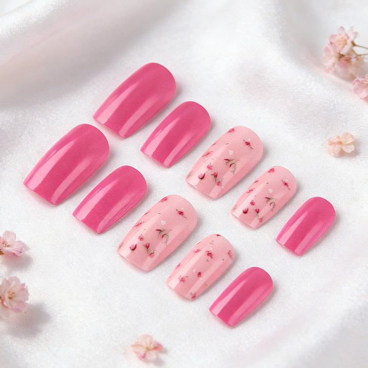 Elegant Floral Accent Press-On Nails Kalsten