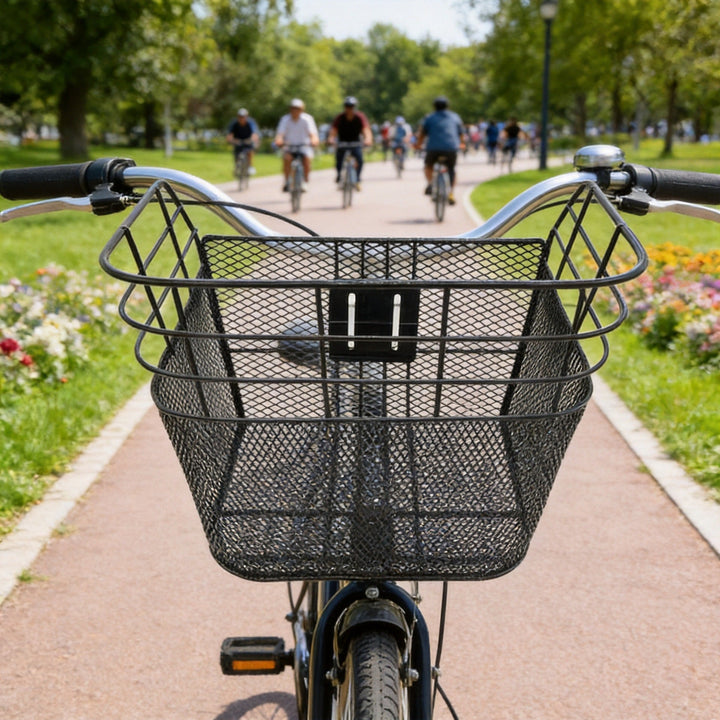 removable mesh front bicycle basket with quick-release mount Kalsten