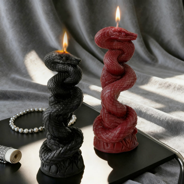 Artistic Snake-Designed Candle