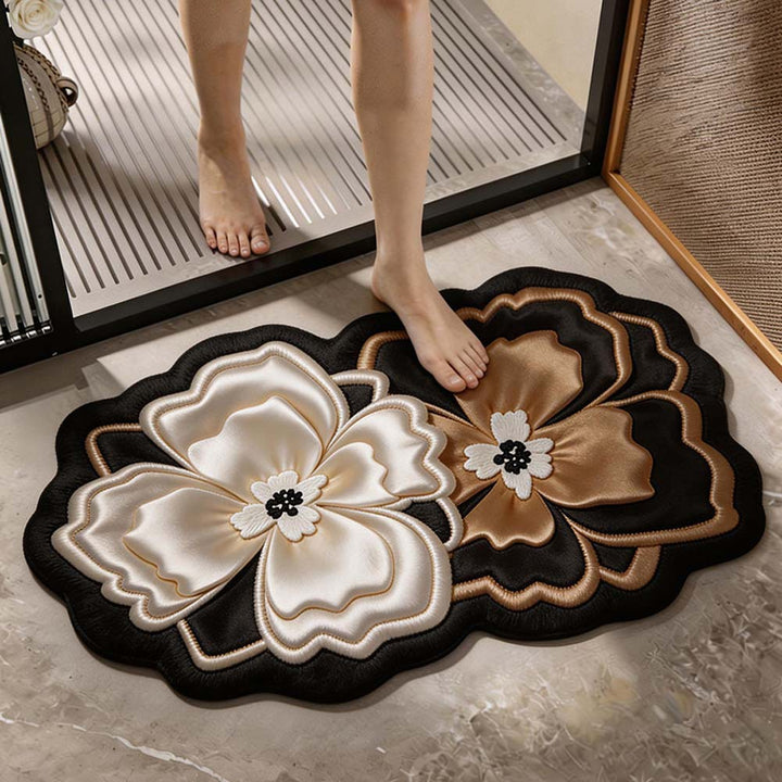 Floral Design Decorative Bath Mat