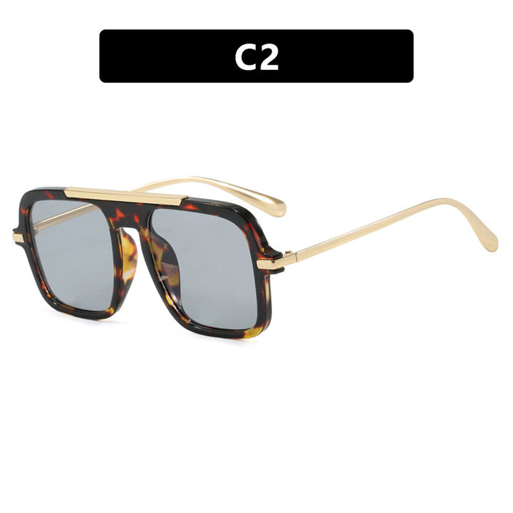 Women's square designer sunglasses with gold accents and protective UV filter Kalsten