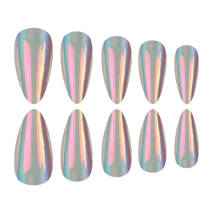 Glamorous Stiletto Press-On Nails with Iridescent Finish Kalsten