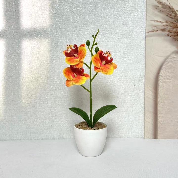 Elegant Faux Orchid Plant Arrangement