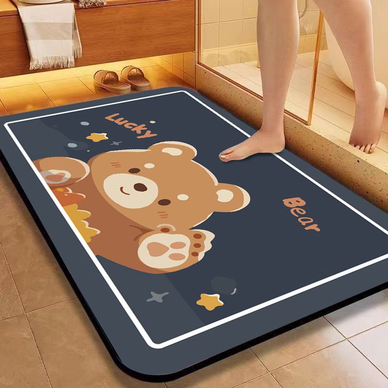 Cartoon Dog-Themed Bath Mat Kalsten