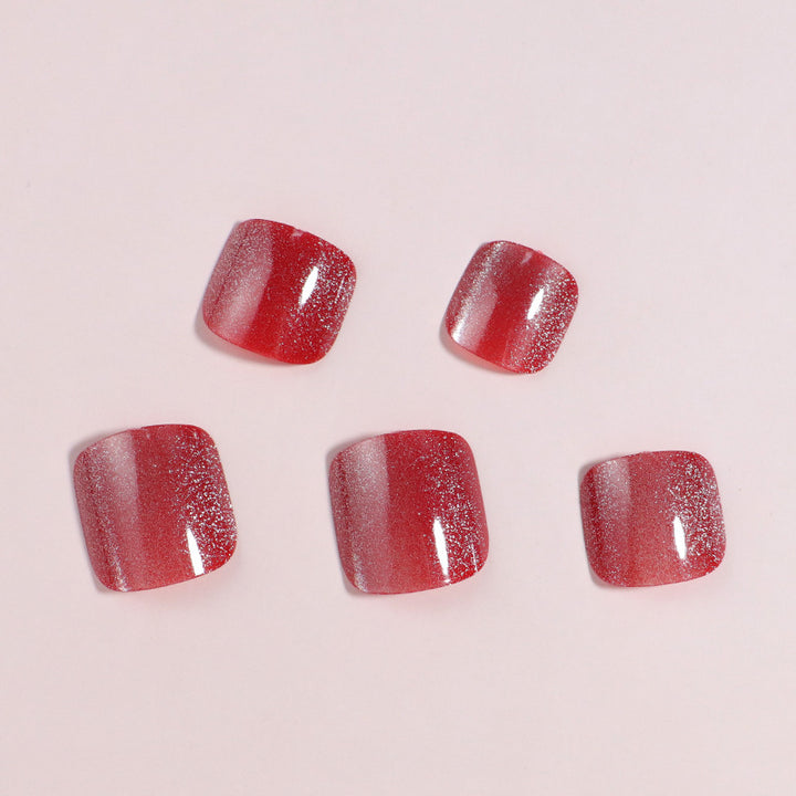 Glittering Pedicure Press-On Toenails Kalsten