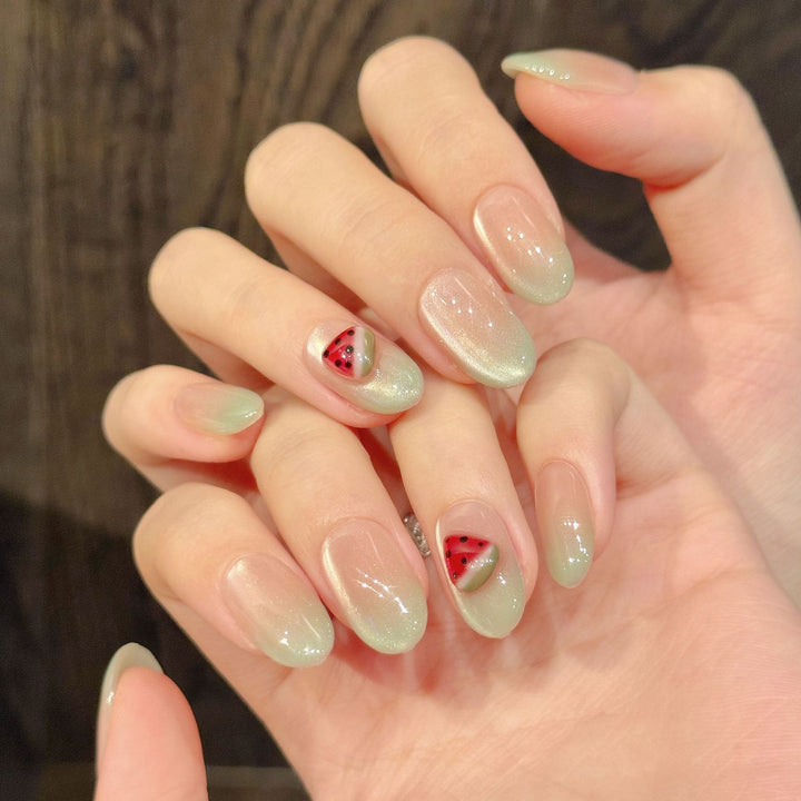 Artistic Fruit-Themed Press-On Nail Art Set