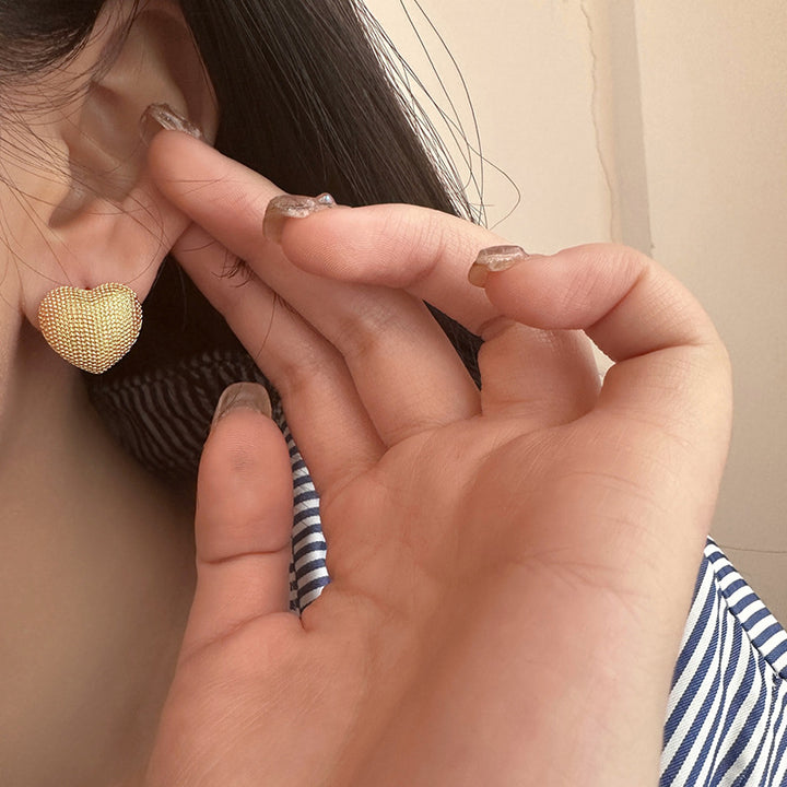 Finely Crafted Heart Stud Earrings Kalsten
