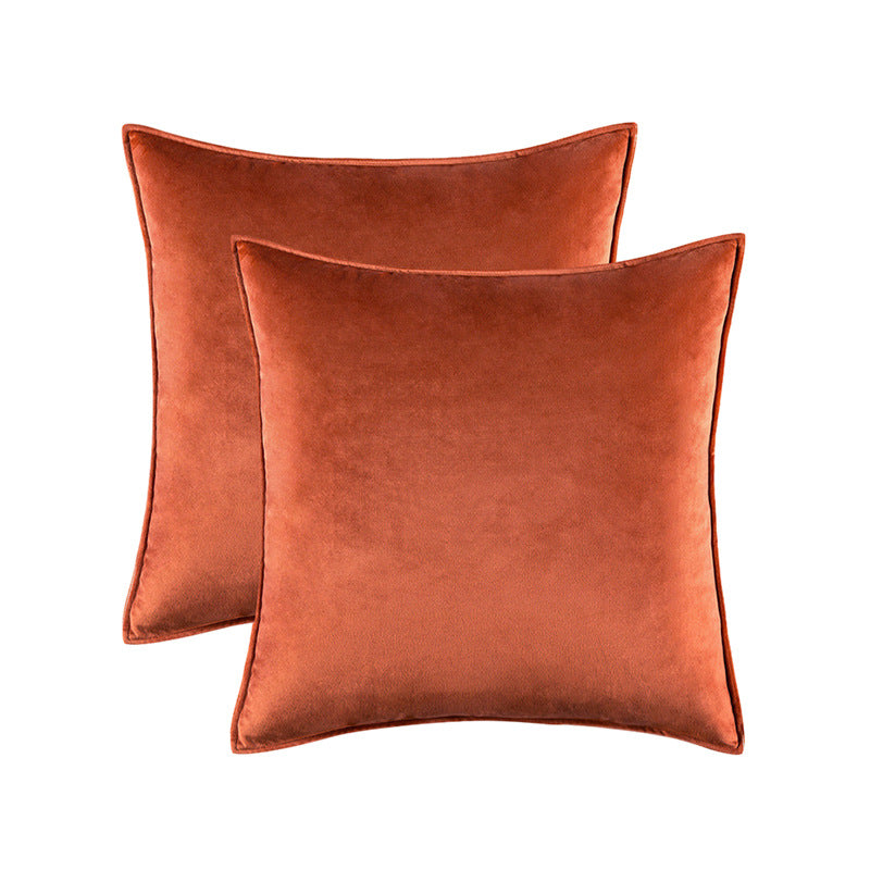 Plush Velvet Square Decorative Pillow Cover Pair with Knife-Edge Seam and Hidden Zipper