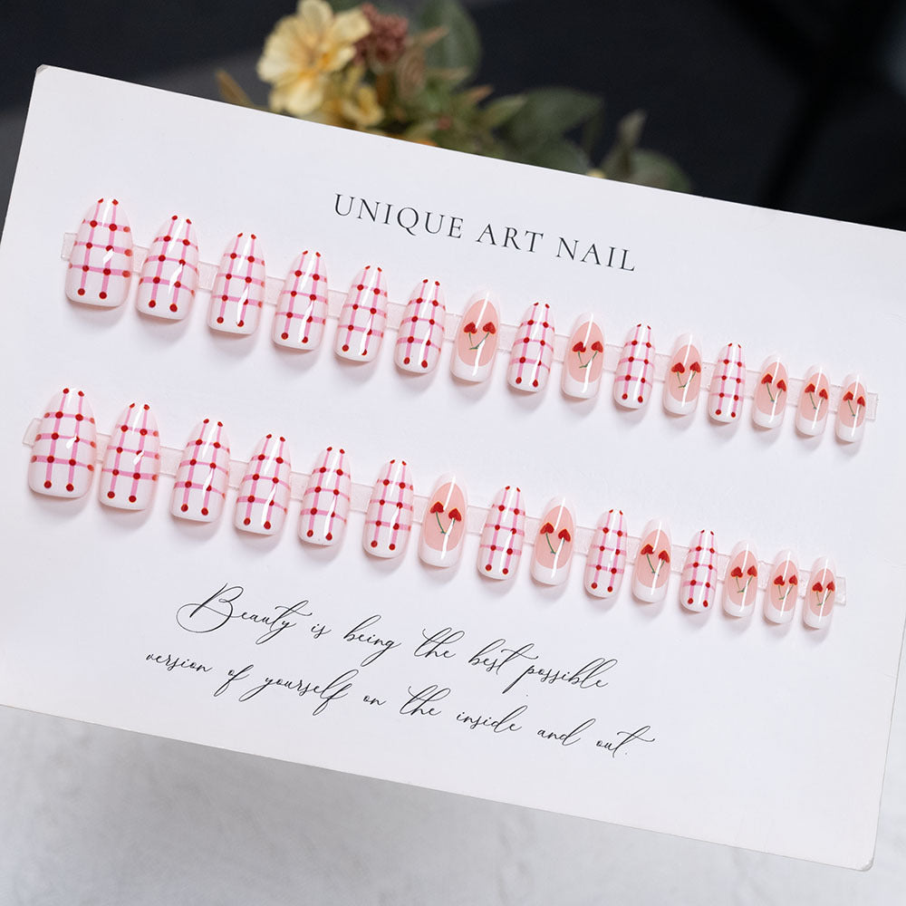 Elegant Cherry Blossom Press-On Nails