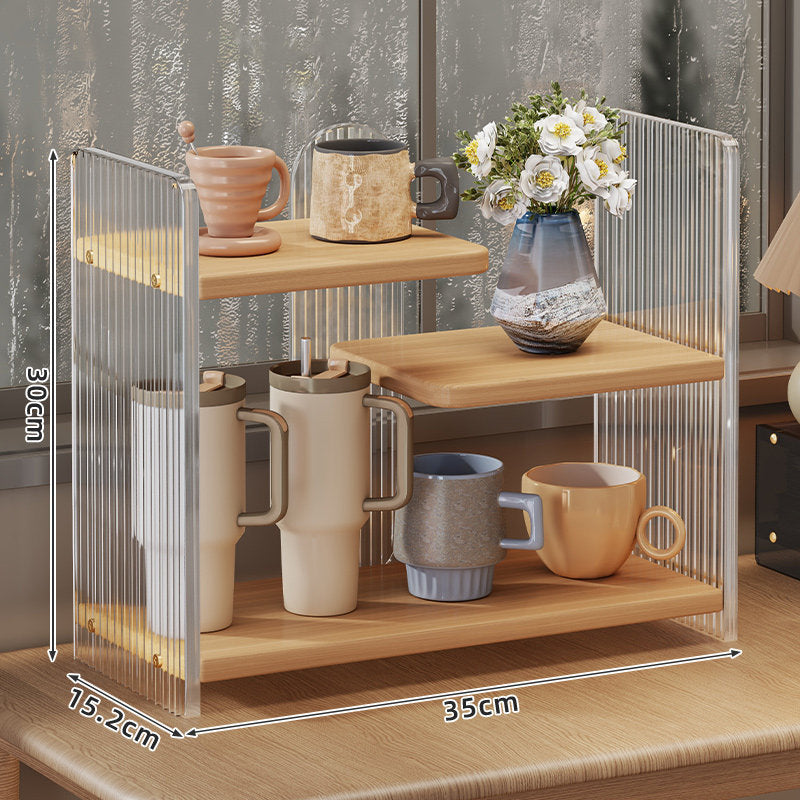 Compact Two-Tier Acrylic Countertop Cup & Mug Organizer