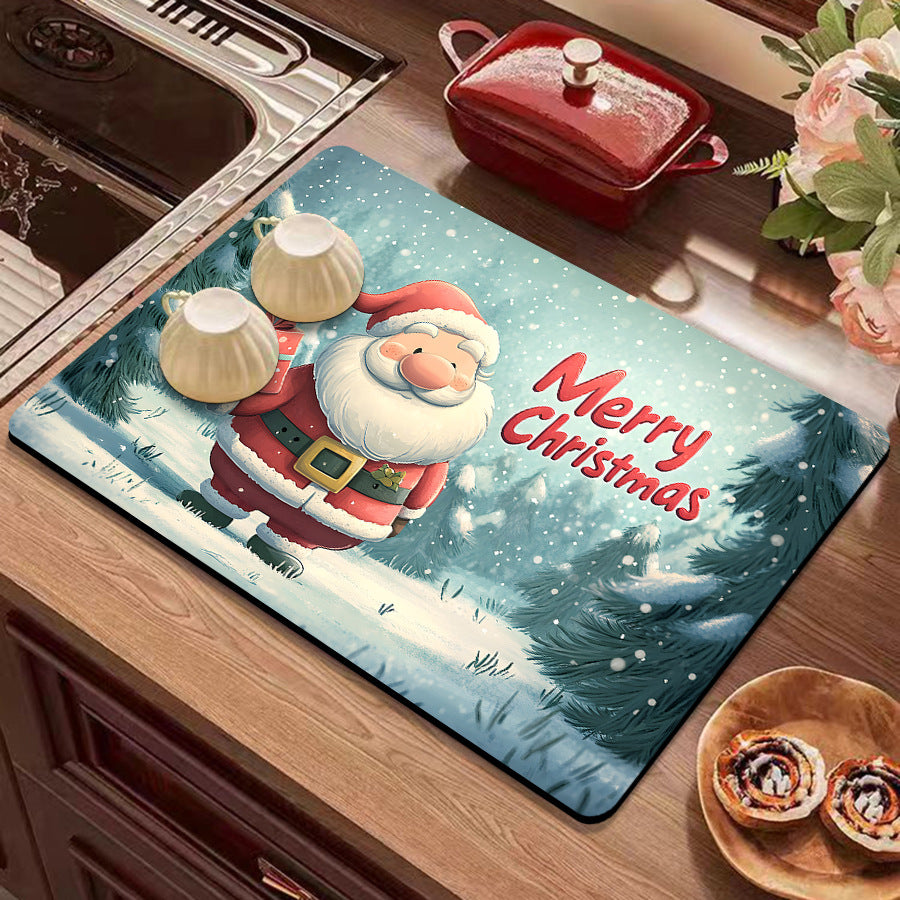 Festive Winter-Themed Kitchen Counter Mat Kalsten