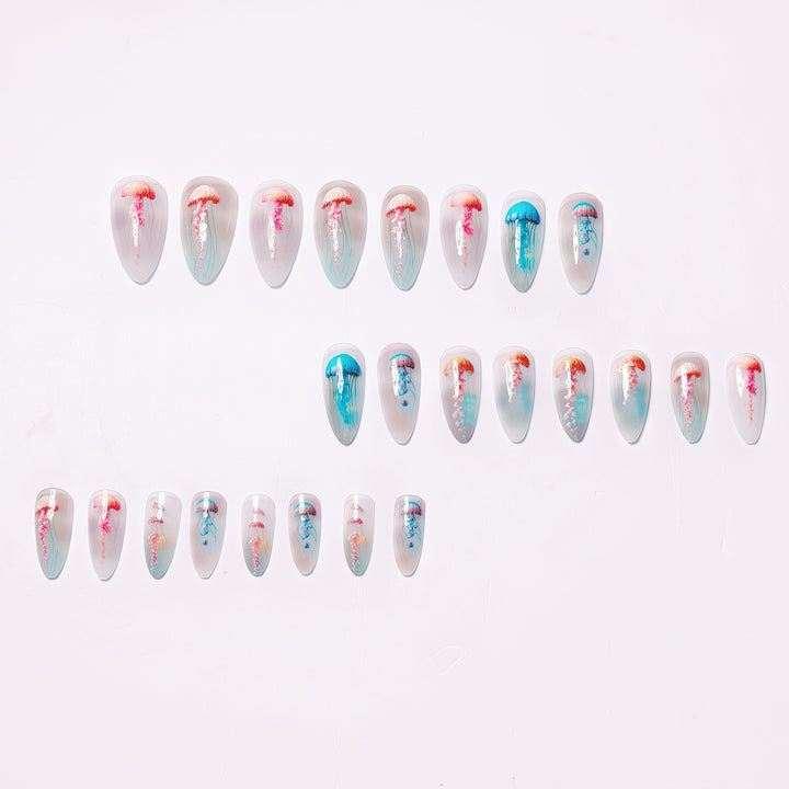 Artistic Jellyfish Design Nail Art Kalsten