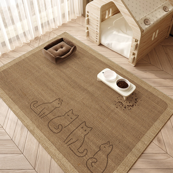 Cat-Themed Pet Feeding Mat