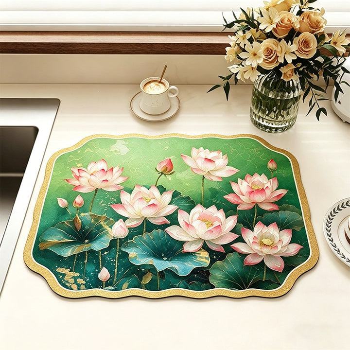Floral Design Comfort Kitchen Mat for Home