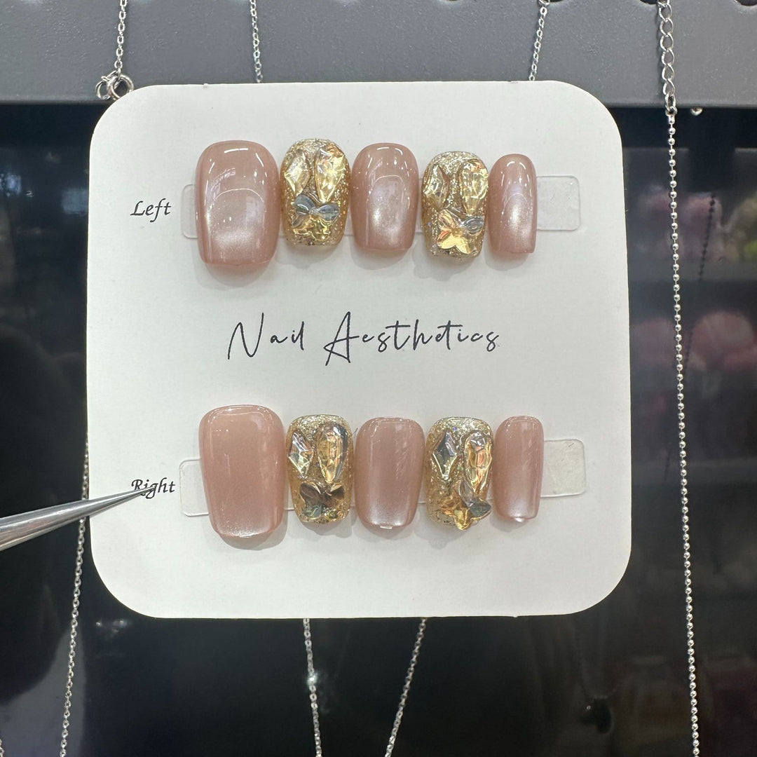Artistic Rhinestone Press-On Nails Kalsten