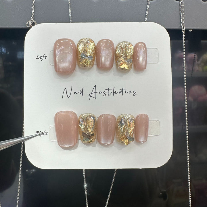 Artistic Rhinestone Press-On Nails Kalsten