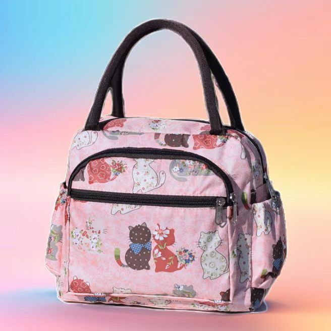 Insulated Cat Print Lunch Cooler Bag Kalsten