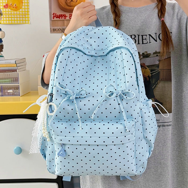 Stylish Polka Dot Patterned School Backpack Kalsten