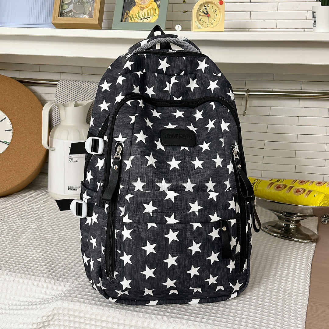 Trendy Star-Print School Backpack Kalsten