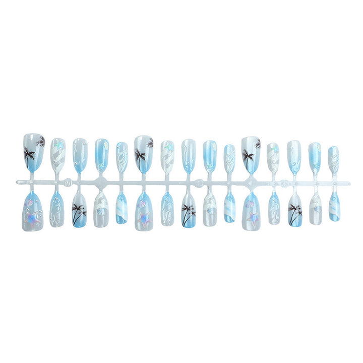 Nail art set with floral patterns and ombre effects Kalsten