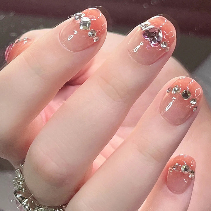 Premium Rhinestone-Embellished Press-On Nails Kalsten