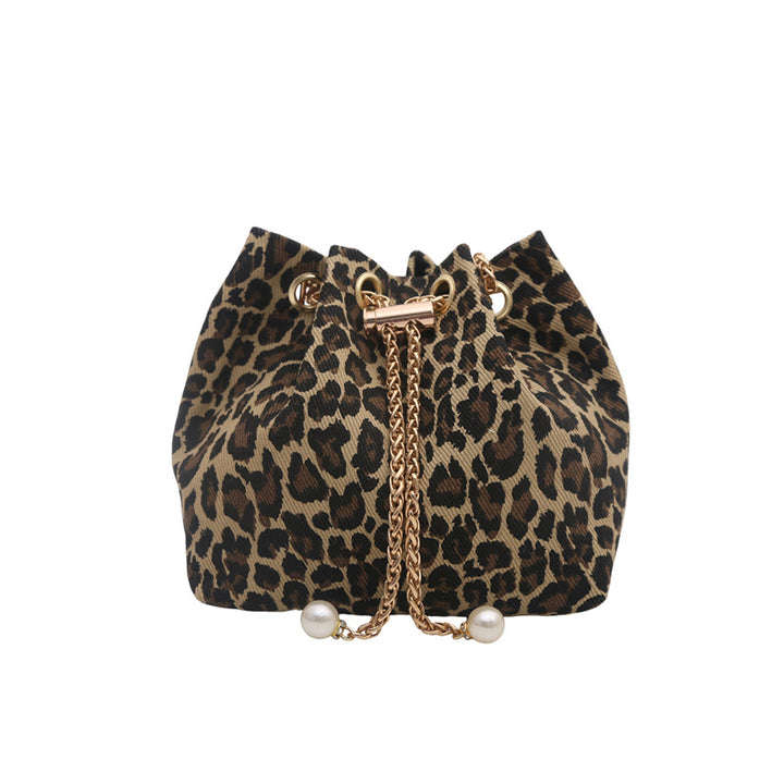 Stylish Leopard Print Bucket Handbag