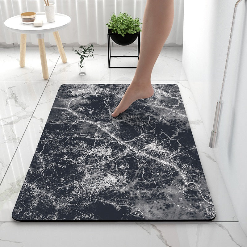 Soft Print Abstract Marble Bath Mat Kalsten