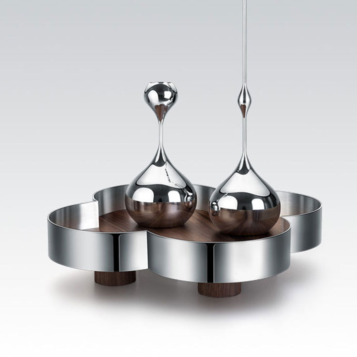 Decorative Metal and Wood Serving Tray