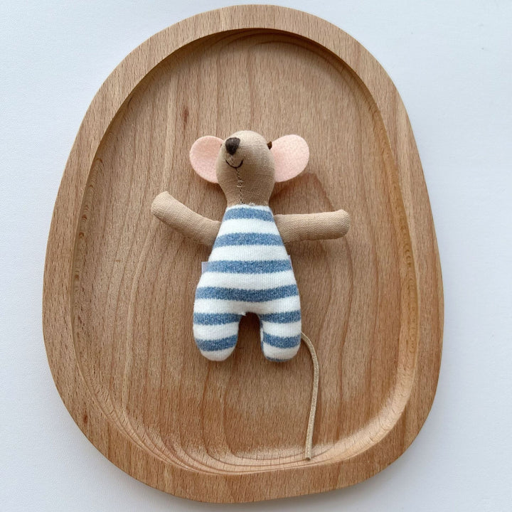 Miniature Artisan Fabric Mouse Doll with Winged Cape