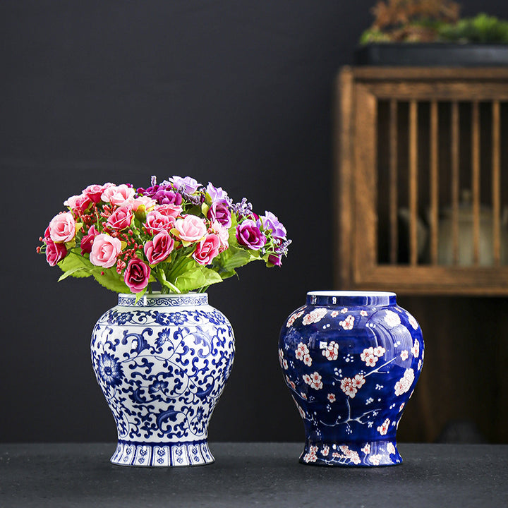 Floral Patterned Decorative Ceramic Jar Kalsten
