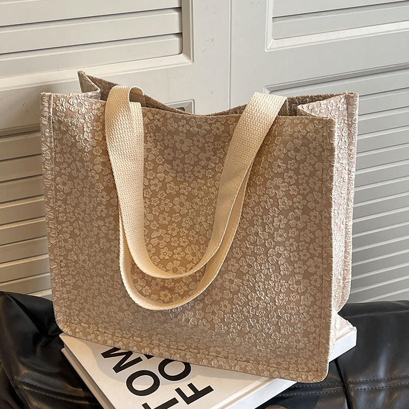 Floral Print Canvas Tote Bag