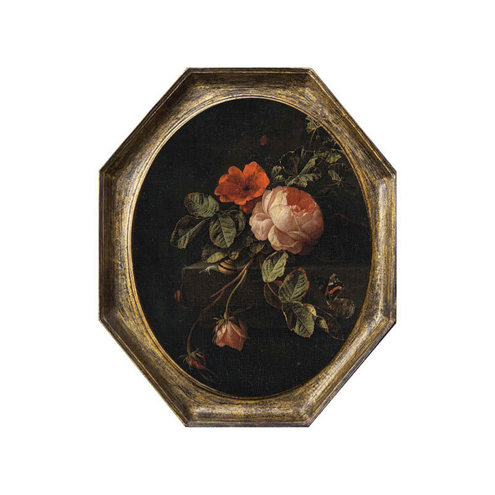 Vintage-inspired Floral Mounted Wall Art