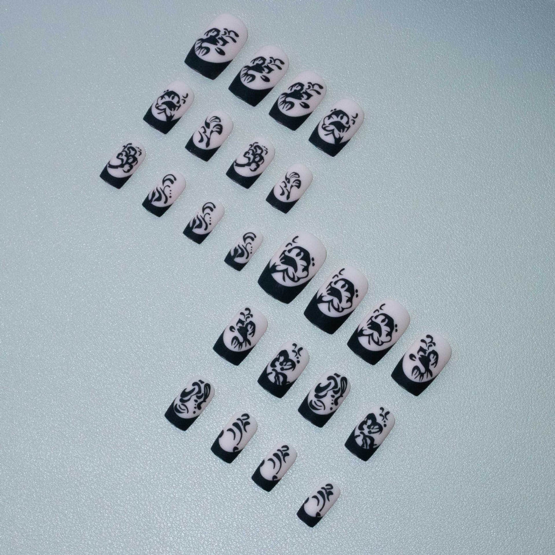 Artistic Floral-Design Acrylic Nail Art Set