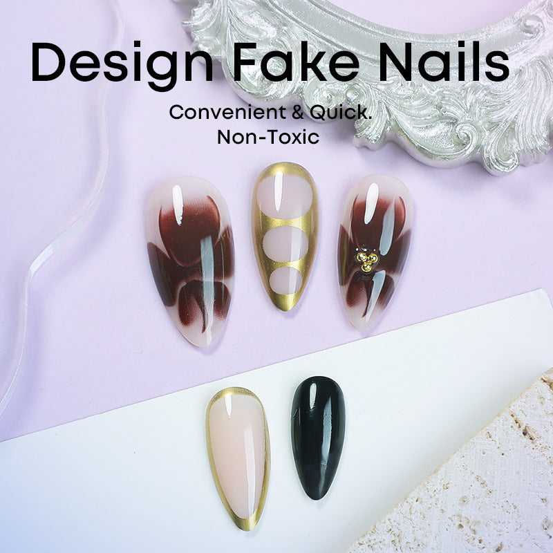 Acrylic nail set with elegant floral accents and luxurious details Kalsten