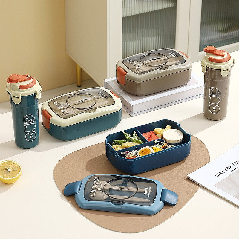 Portable Lunch Box with Integrated Water Bottle