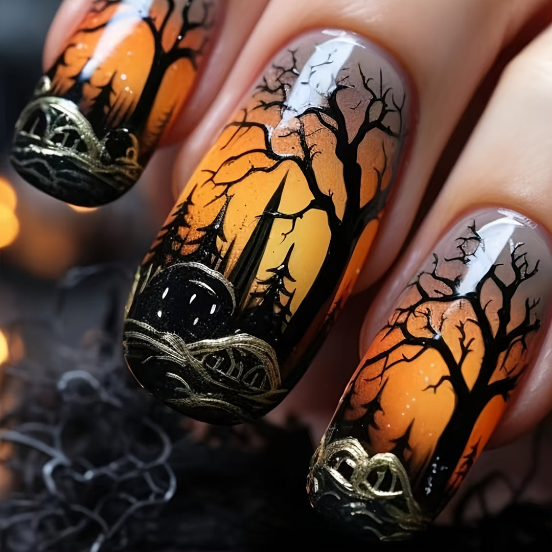 Artificial nails with winter dried flower design Kalsten