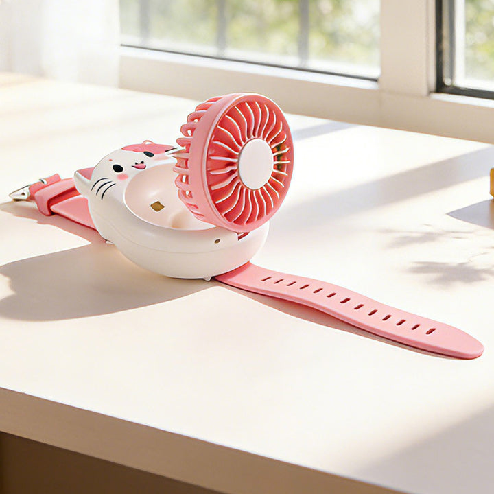 Unisex Portable Hand Fan in Cute Cat Design Kalsten