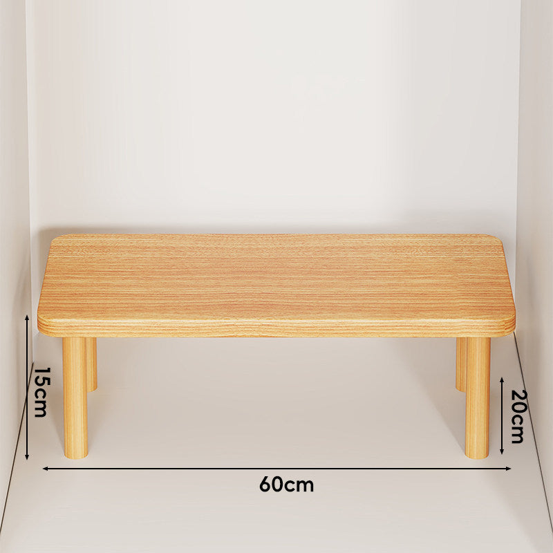 Height-Adjustable Rectangular Wooden Riser Table with Detachable Round Legs