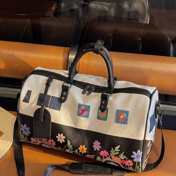 Floral Canvas Weekender Duffle Bag