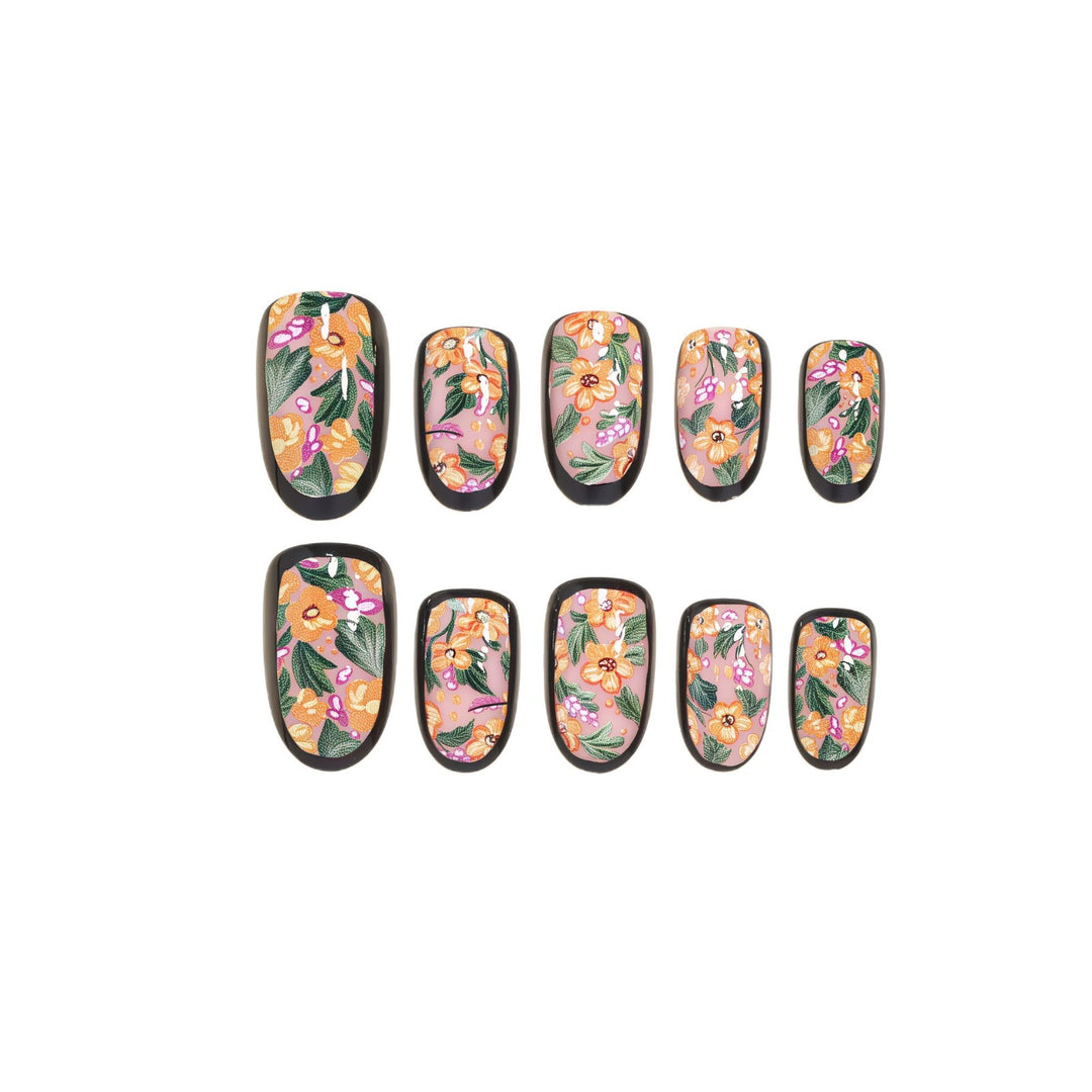 Art Nail Set with Botanical Patterns Kalsten