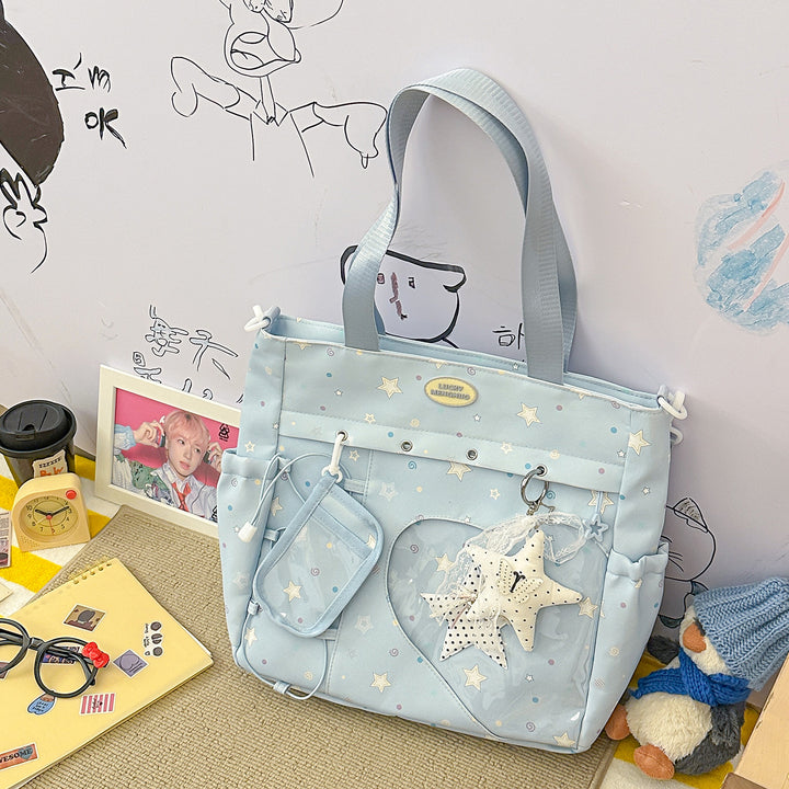 Stylish Multi-Pocket Star-Appliqué Backpack Kalsten