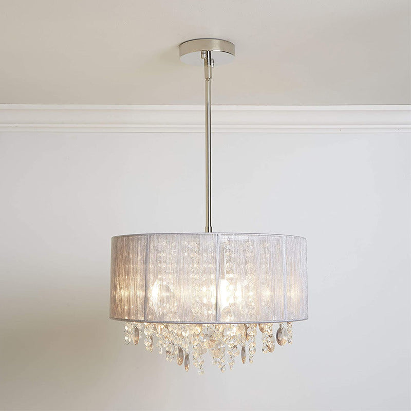 Elegant Crystal Drum Flush Mount Light