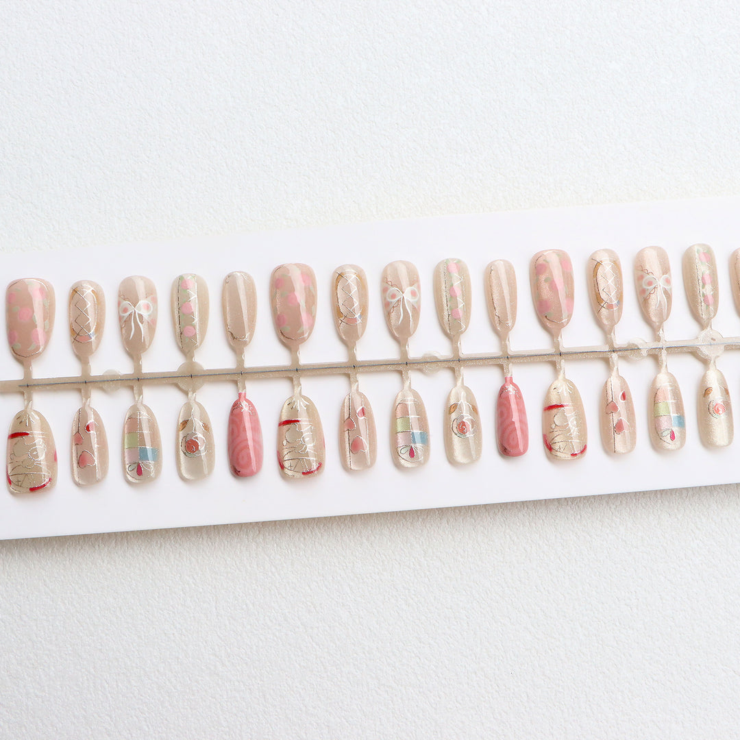 Decorative Press-On Nail Art Set with Artistic Designs Kalsten