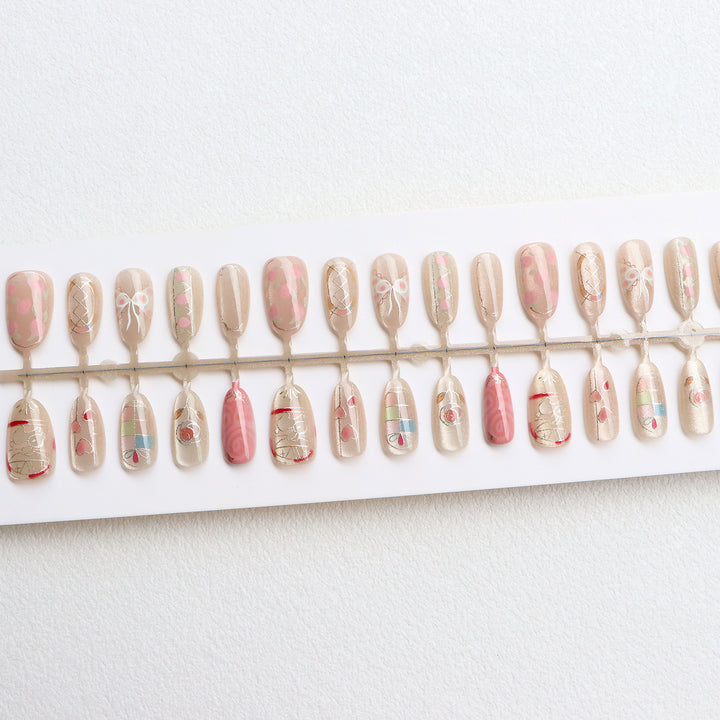 Decorative Press-On Nail Art Set with Artistic Designs Kalsten
