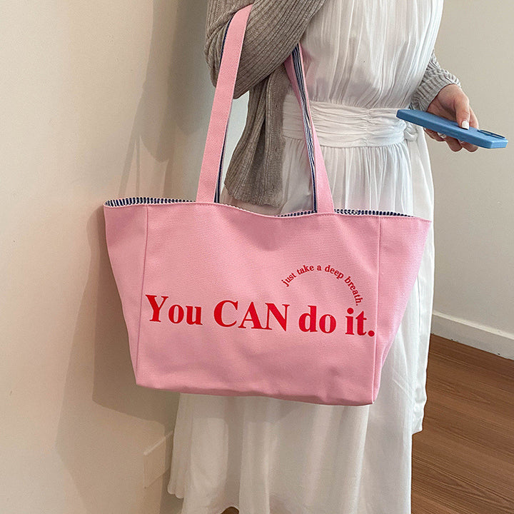 Striped Canvas Tote Bag