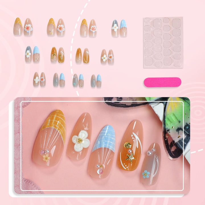 Artistic Floral-Design Press-On Nails